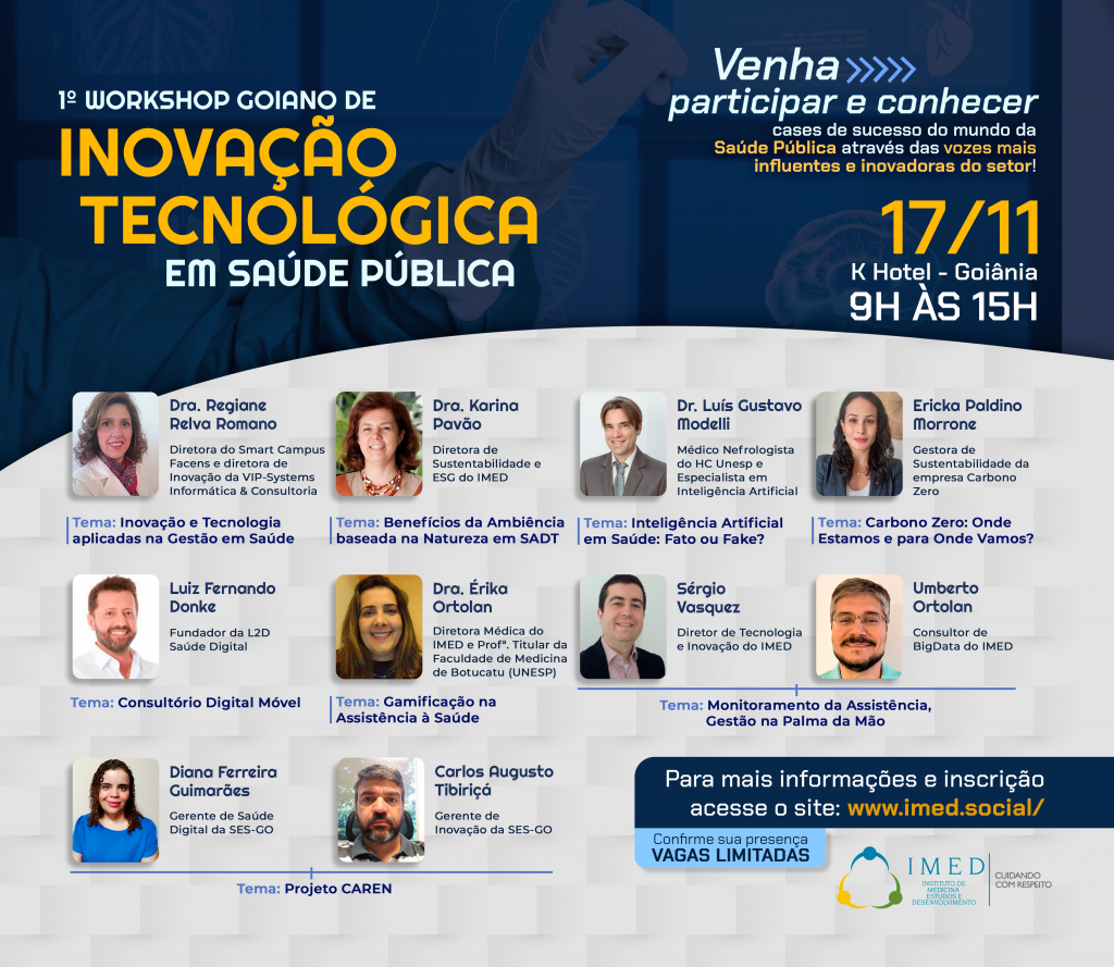 IMED promove 1º Workshop Goiano de Inovação Tecnológica em Saúde Pública