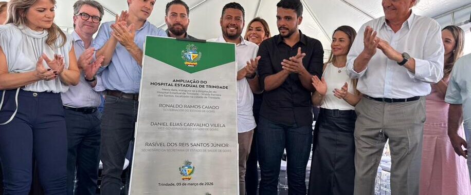 Inauguração da expansão do Hospital Estadual de Trindade (Hetrin), aumentando leitos e salas cirúrgicas para melhor atendimento.